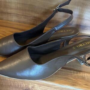 Metro Dark Brown Slingback Heels